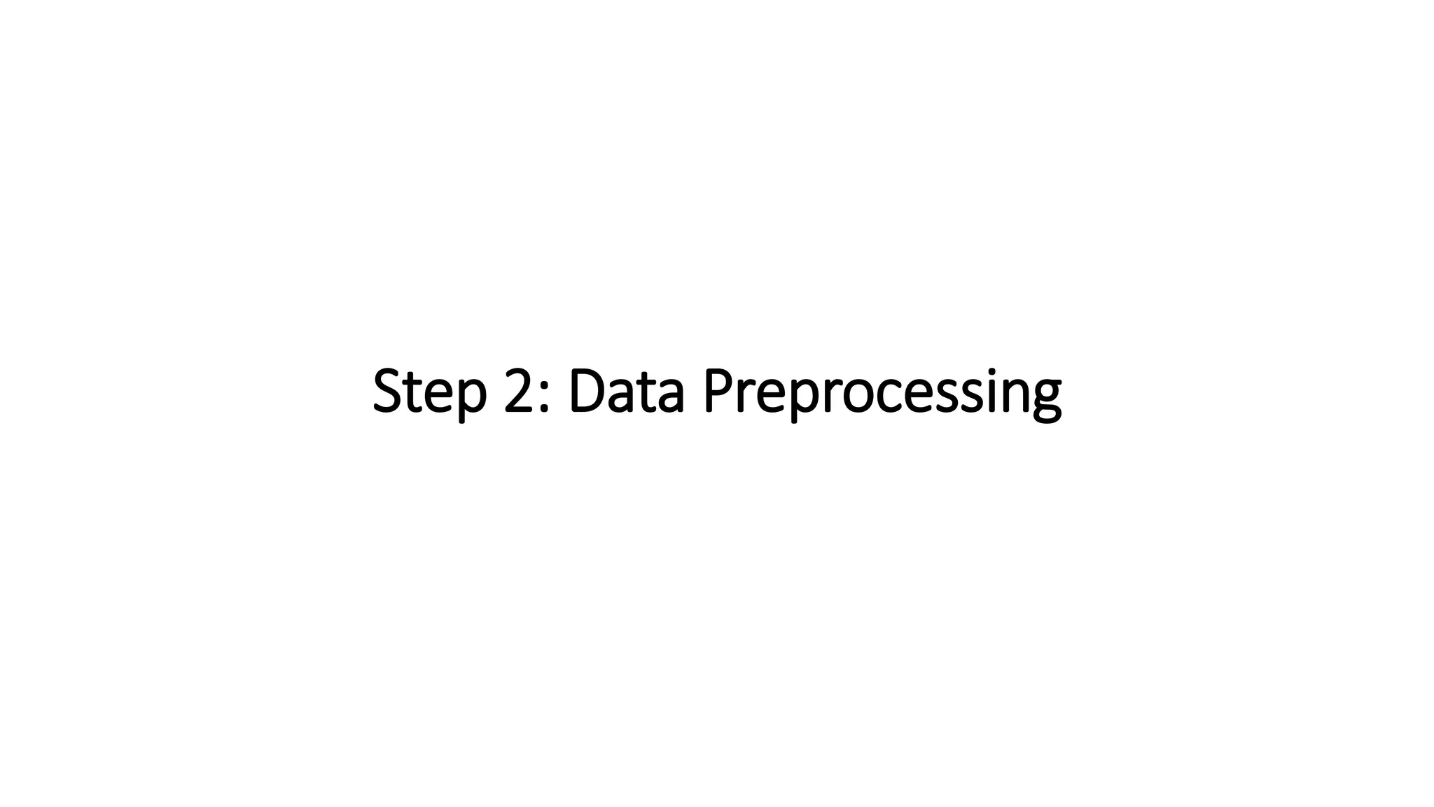 Step 2: Data Preprocessing
 