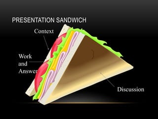 PRESENTATION SANDWICH
Context
Work
and
Answer
Discussion
 