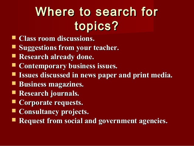 Contemporary issues research paper topics