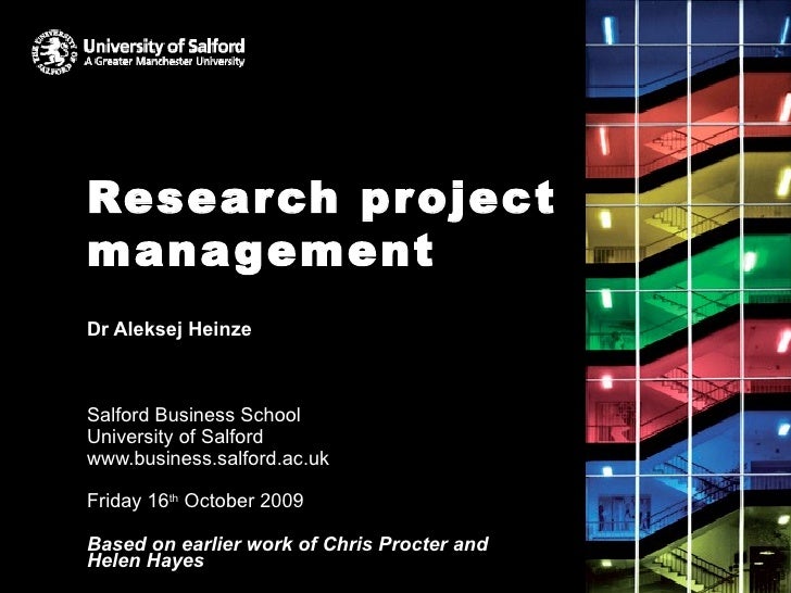 scientific research projects management