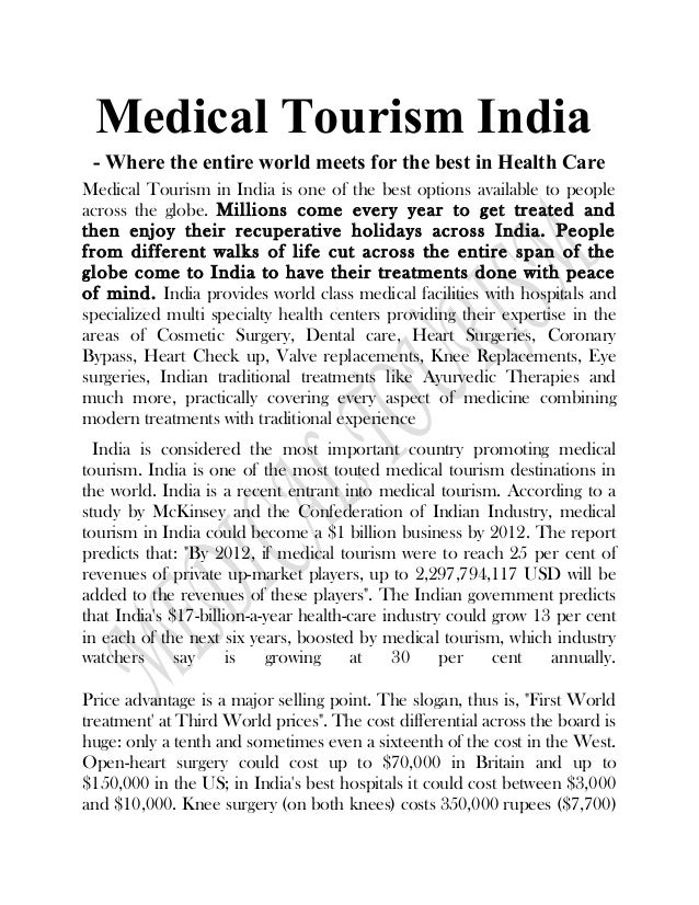 research paper on health tourism