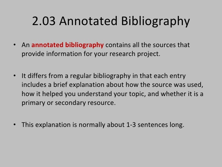 Annotated Bibliography Primary And Secondary Sources Example NATIONAL