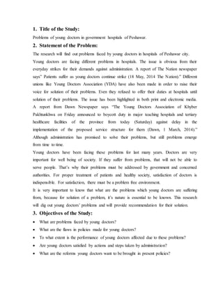 Research proposal | DOCX | Healthcare Industry | Industries