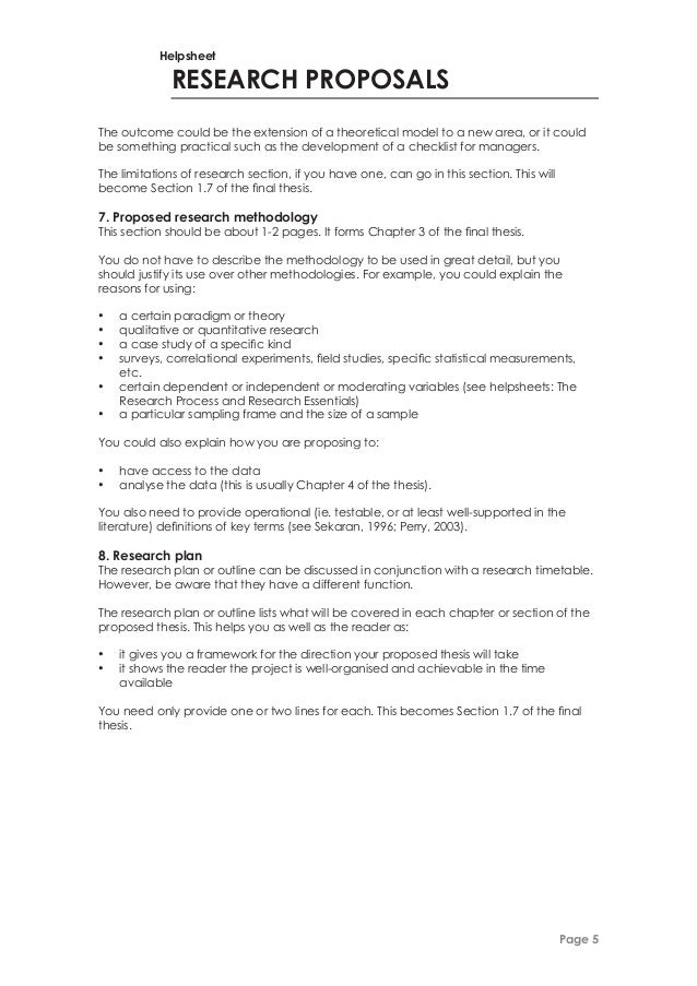 Research proposal checklist