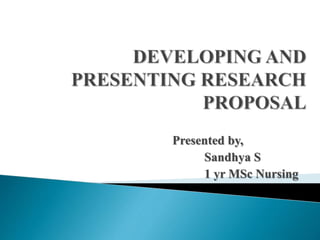 Presented by,
Sandhya S
1 yr MSc Nursing
 