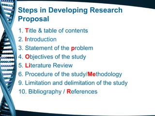 Research proposal | PPT