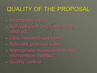 Research proposal | PPT