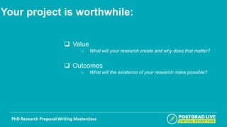 Writing a PhD Research Proposal | PPTX