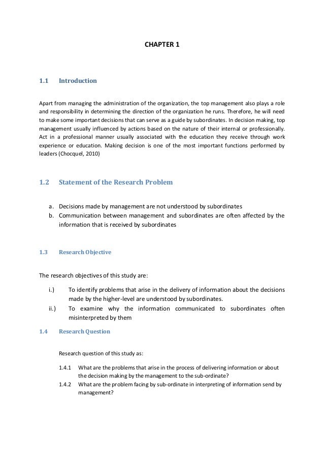 example of research proposal chapter 1
