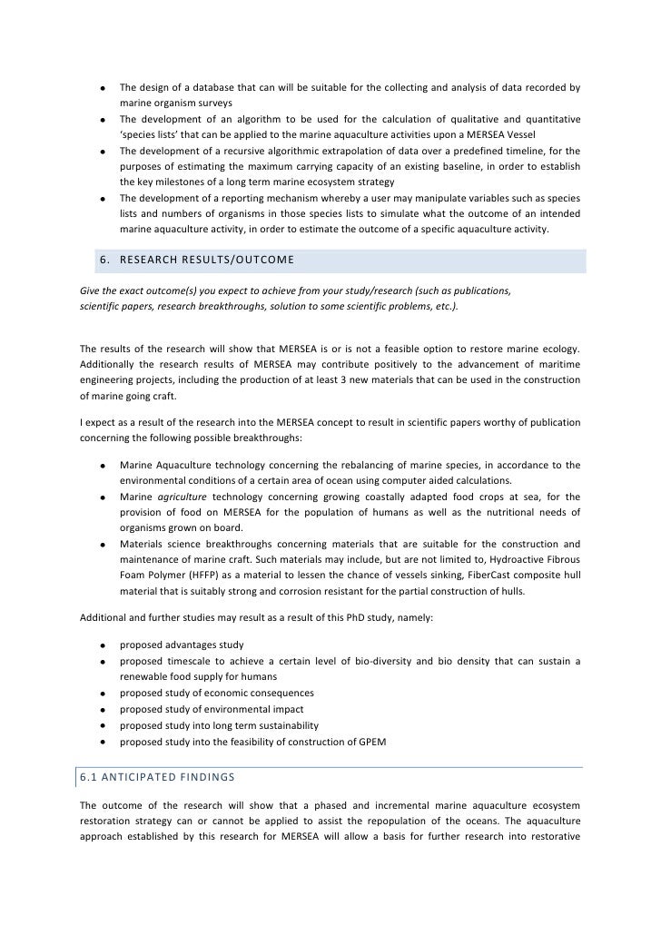 Research proposal for phd environmental science