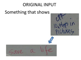 ORIGINAL INPUT
Something that shows

 