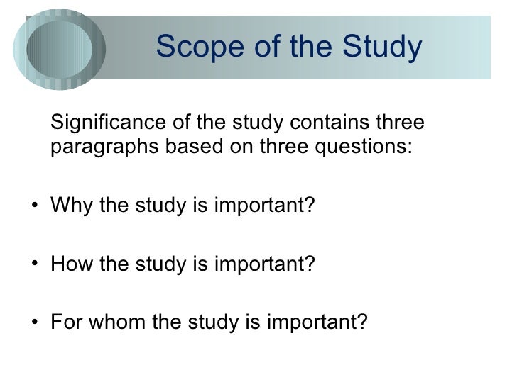 Scope study research proposal