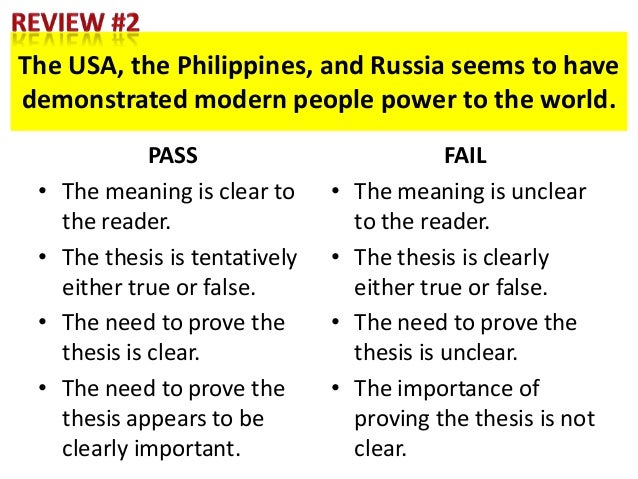 What is the meaning of a thesis statement