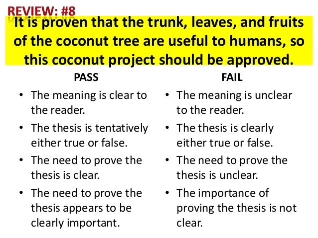 3 parts of a thesis statement