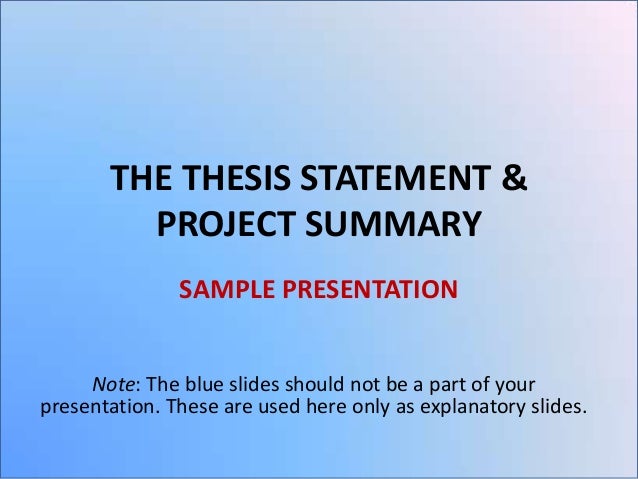 Sample thesis statement proposal