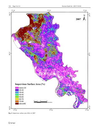 Fig. 4 Impervious surface area (ISA) of 2007
541 Page 8 of 14 Environ Earth Sci (2017) 76:541
123
 