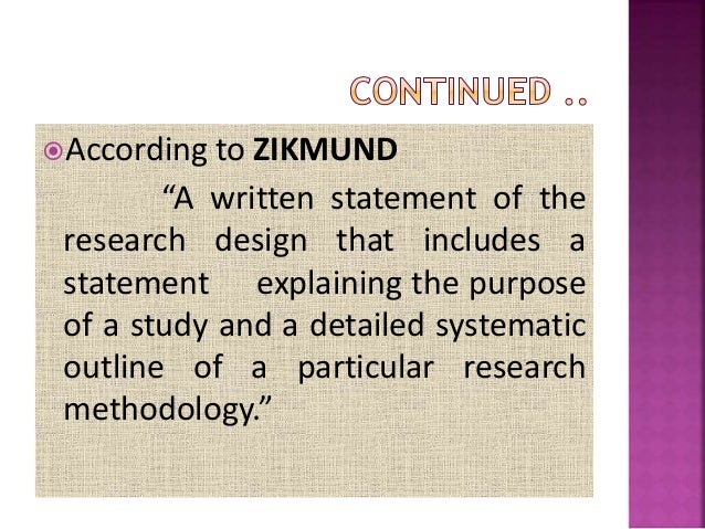Research proposal zikmund
