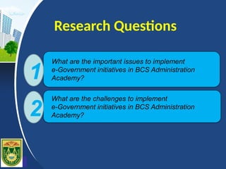 Research Proposal abt Implementation of e-Government Initiatives in BCS ...