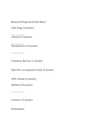 Research Proposal Grade SheetTitle Page (4 points)______.docx