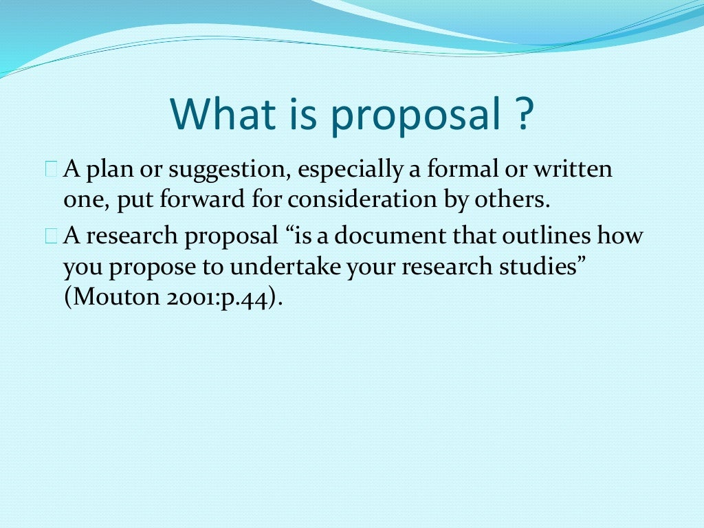 Research proposal presentation