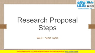 Research Proposal
Steps
Your Thesis Topic
 
