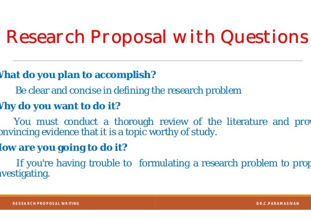 what are research proposal questions