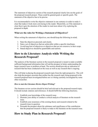 Research proposal writing study and analysis | PDF