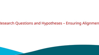 Research Questions and Hypotheses – Ensuring Alignmen
 