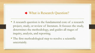 Research question | PPTX