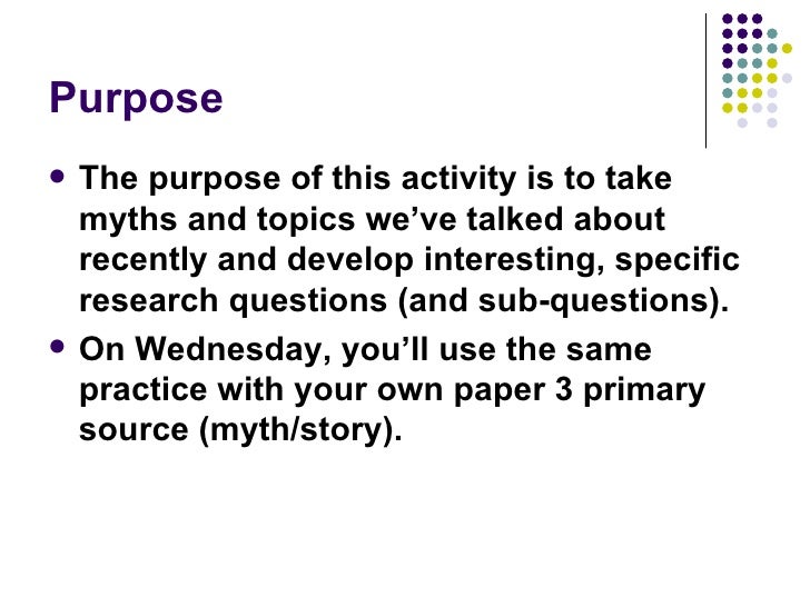Research Question Activity