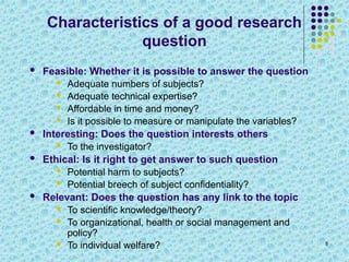 Formulating Effective Research Questions, Objectives, and Hypotheses ...