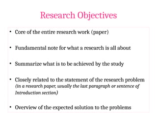 research question, objective and hypothesis | PPTX