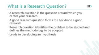 Formulating Effective Research Questions and Hypotheses in Research ...