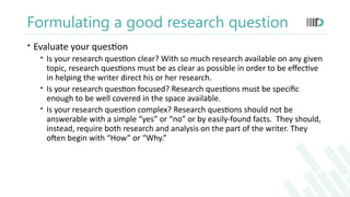 Formulating Effective Research Questions and Hypotheses in Research ...