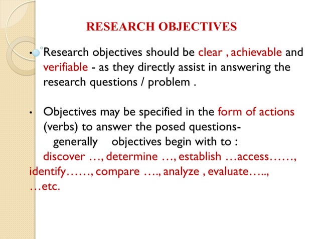 Research questions and research objectives
