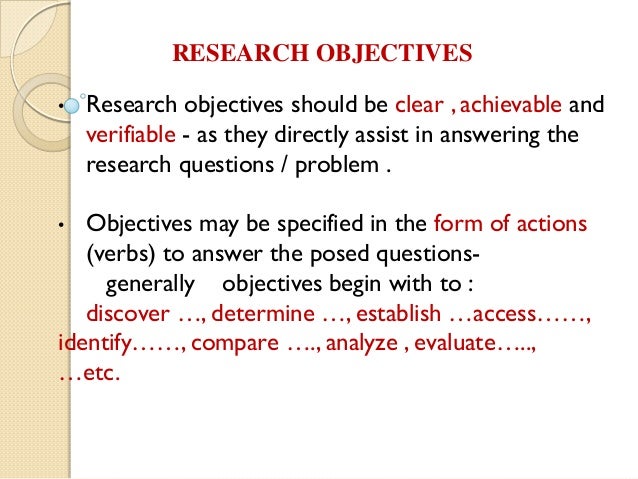 research questions research objectives