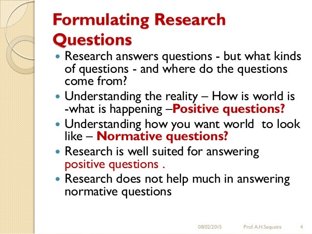 importance of research questions and objectives
