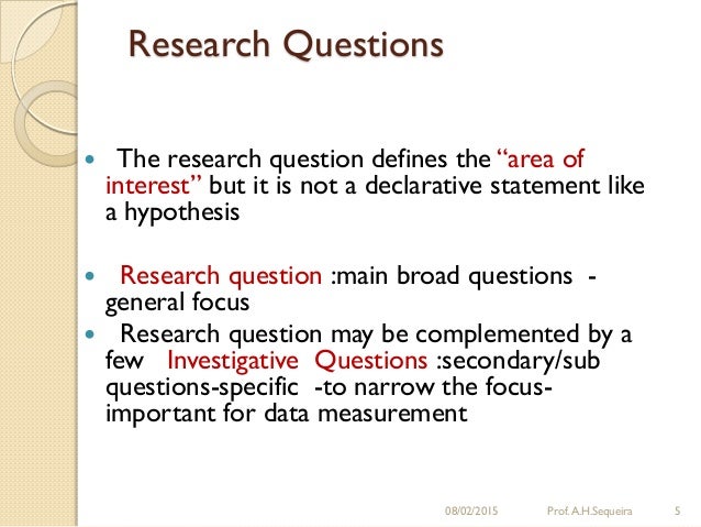 Developing a research question for dissertation