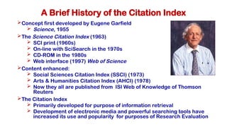 Science Garfield What are Research Related Indices, their description.ppt
