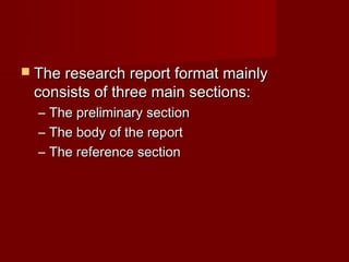 Research report | PPT