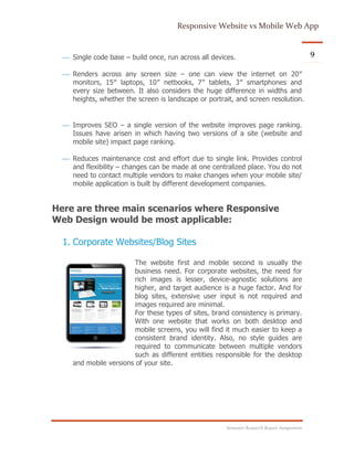 Responsive Web Design vs Mobile Web App | PDF