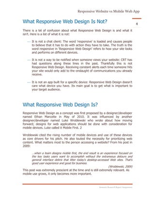 Responsive Web Design vs Mobile Web App | PDF