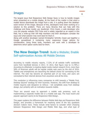 Responsive Web Design vs Mobile Web App | PDF
