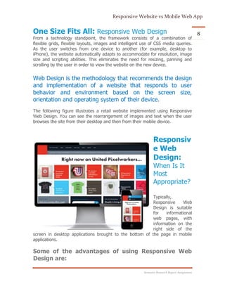 Responsive Web Design vs Mobile Web App | PDF