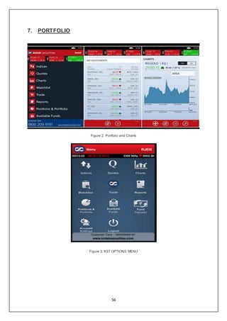 56
7. PORTFOLIO
Figure 2: Portfolio and Charts
Figure 3: KST OPTIONS MENU
 