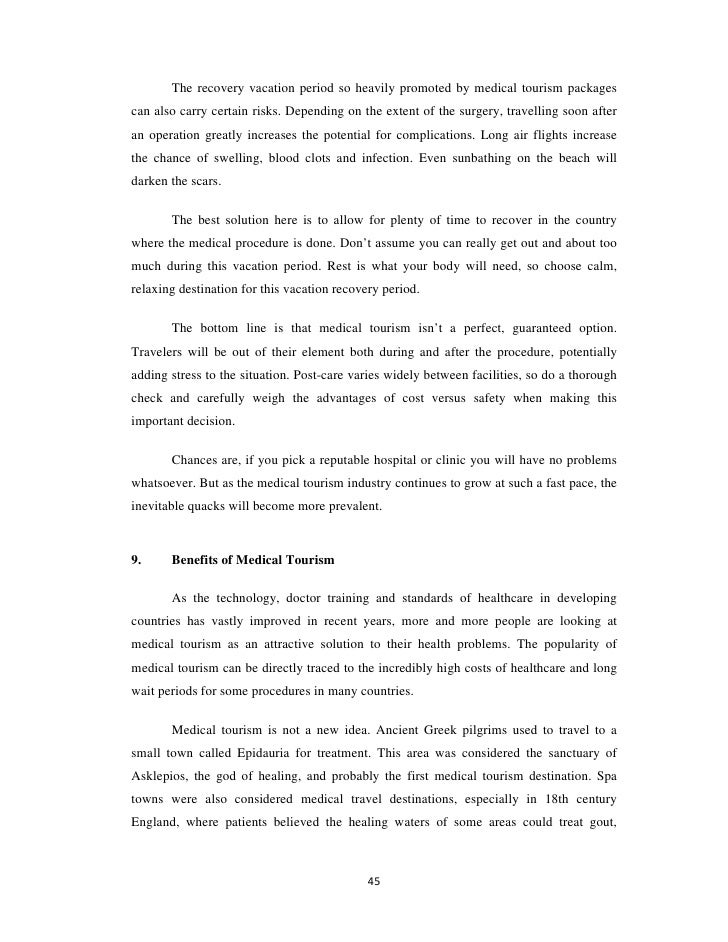 Medical tourism problems prospects phd thesis template