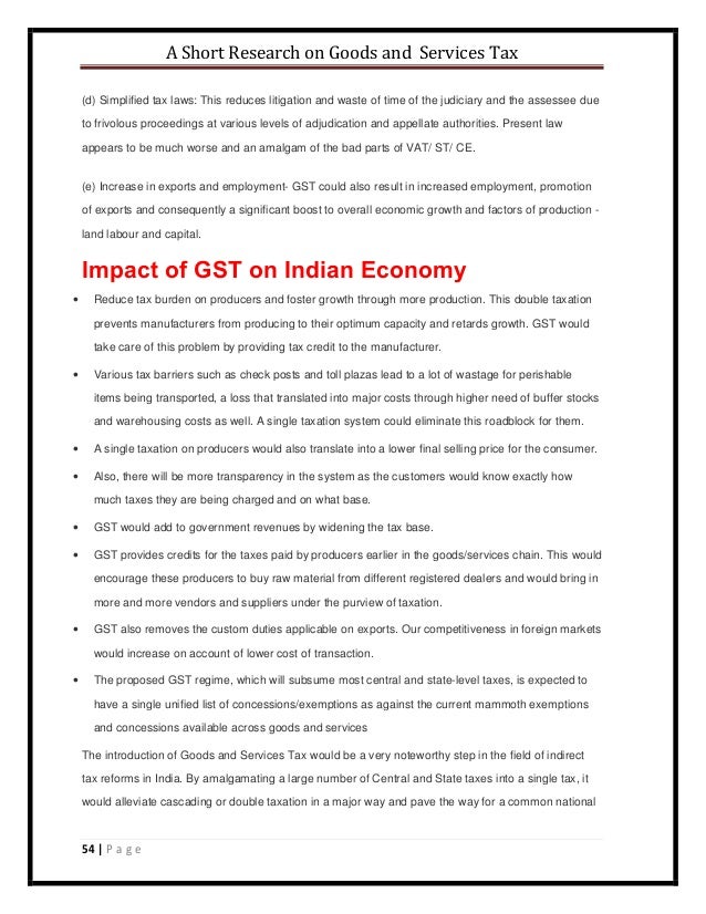 research papers on gst