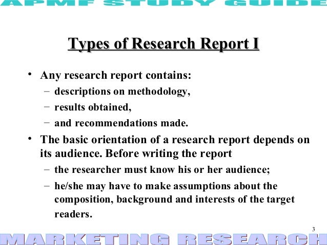 methods of writing research report