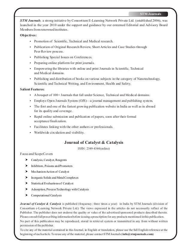Journal of Catalyst & Catalysis vol 3 issue 3