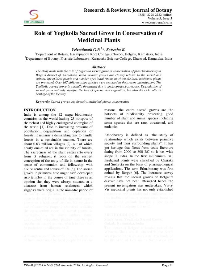 Research& Reviews Journal of Botany vol 5 issue 3